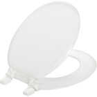 Mayfair Round Closed Front White Wood Toilet Seat Image 1
