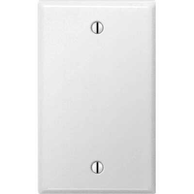 Amerelle 1-Gang Standard Stamped Steel Blank Wall Plate, Smooth White